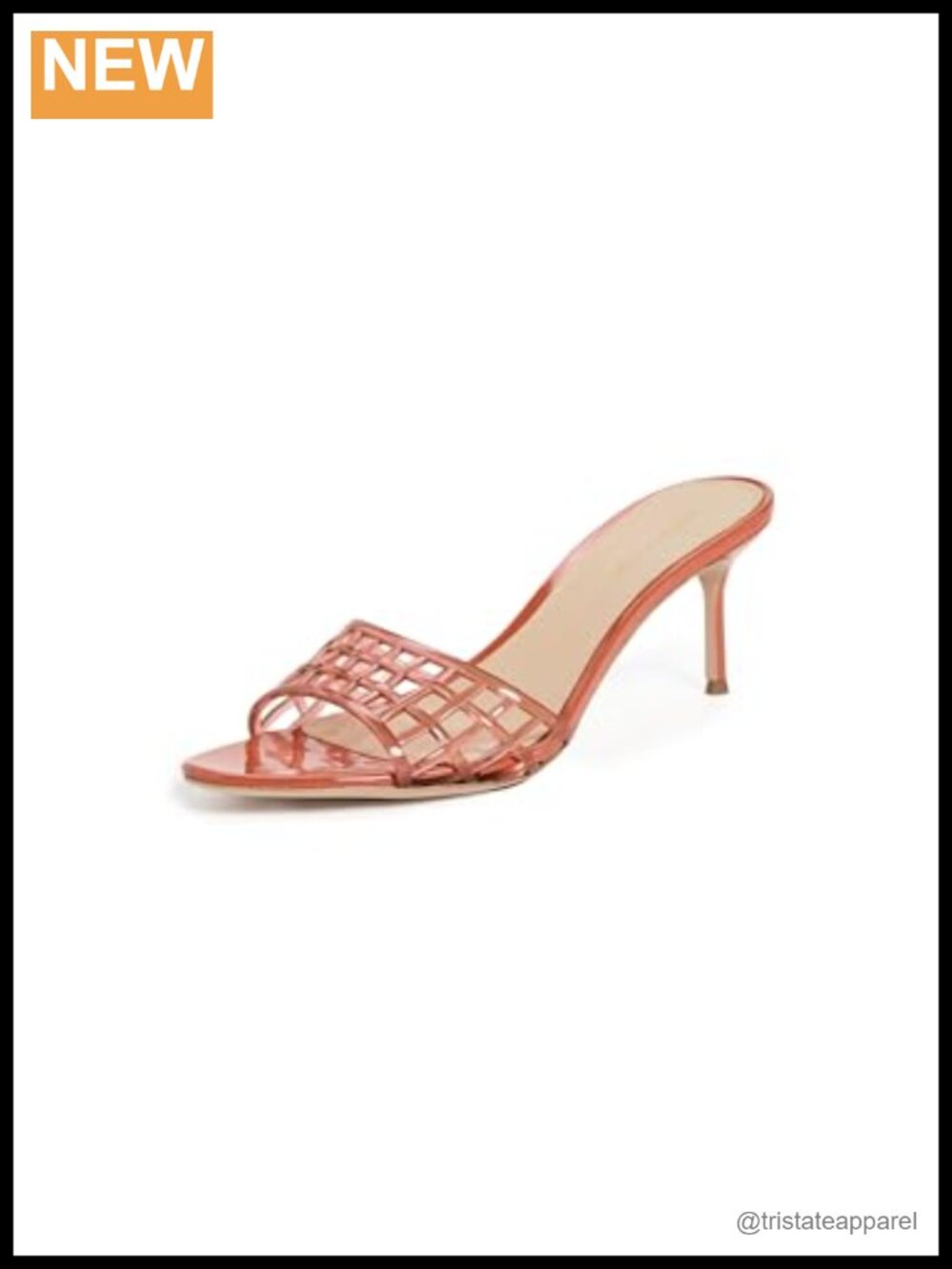 Veronica Beard Tia Jelly Slide Sandal Kitten Heel Caged Ankle Strap